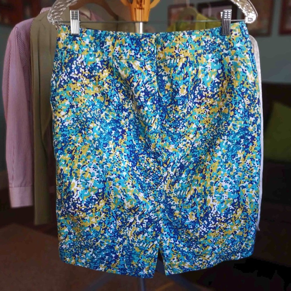 Merona Beautifully Printed Stretch Skirt with Back Split